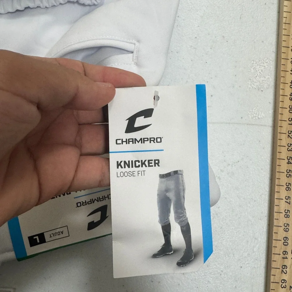 Champro BP101 Mens Large Baseball Knicker Pants White Navy Pipe New